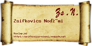 Zsifkovics Noémi névjegykártya